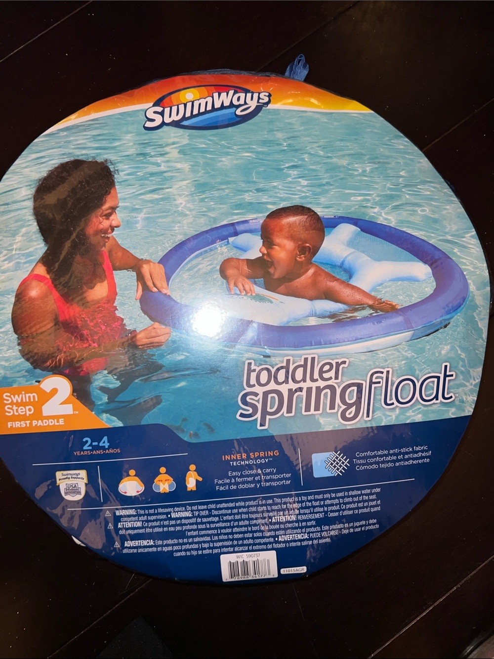 SwimWays Toddler SpringFloat – Blue Inflatable Pool Seat